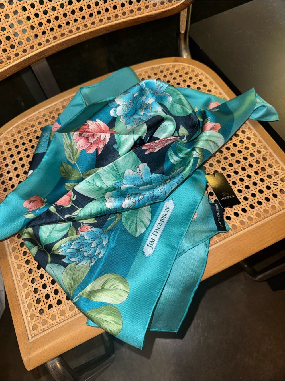 Jim Thompson Floral Silk Scarf - Picture 12 of 13